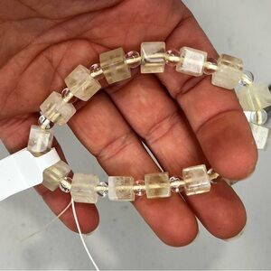Cube citrine Bead Bracelet